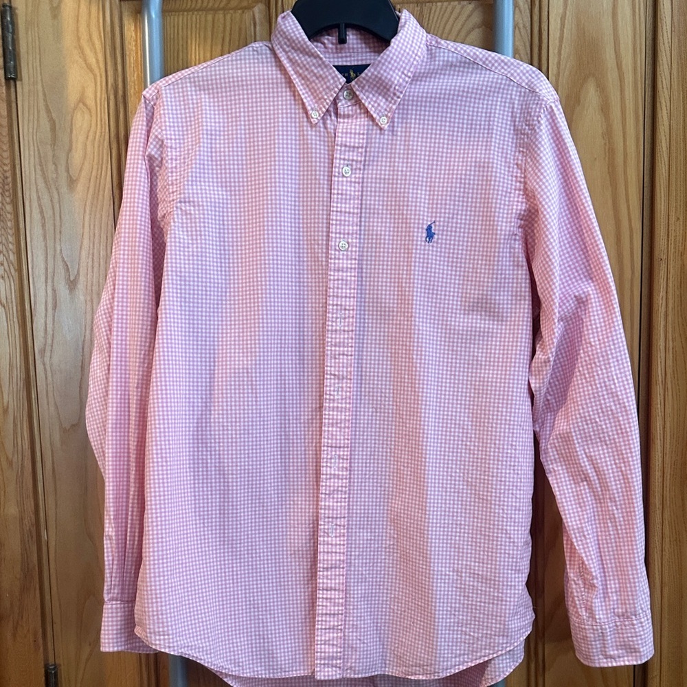 Polo by Ralph Lauren Men's Light Pink Gingham Shirt